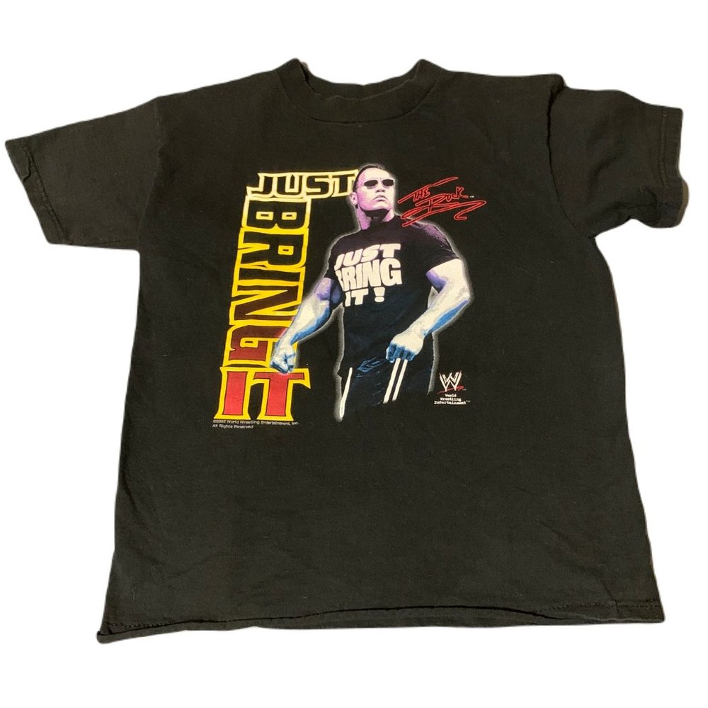 Vintage The Rock Just Bring It T-Shirt Small Dwayne Johnson WWF WWE Wrestling